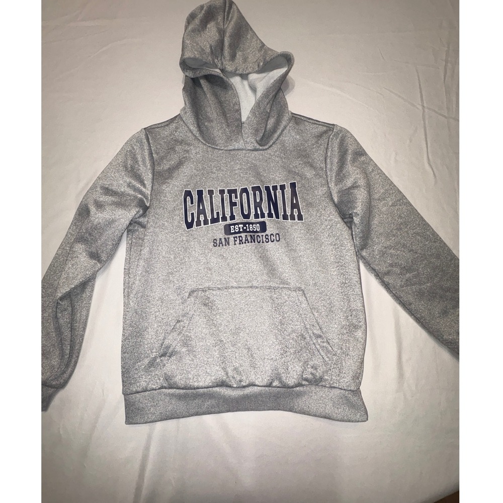 SHEIN Kids California San Francisco Graphic Hoodie Heather Grey Size 9Y